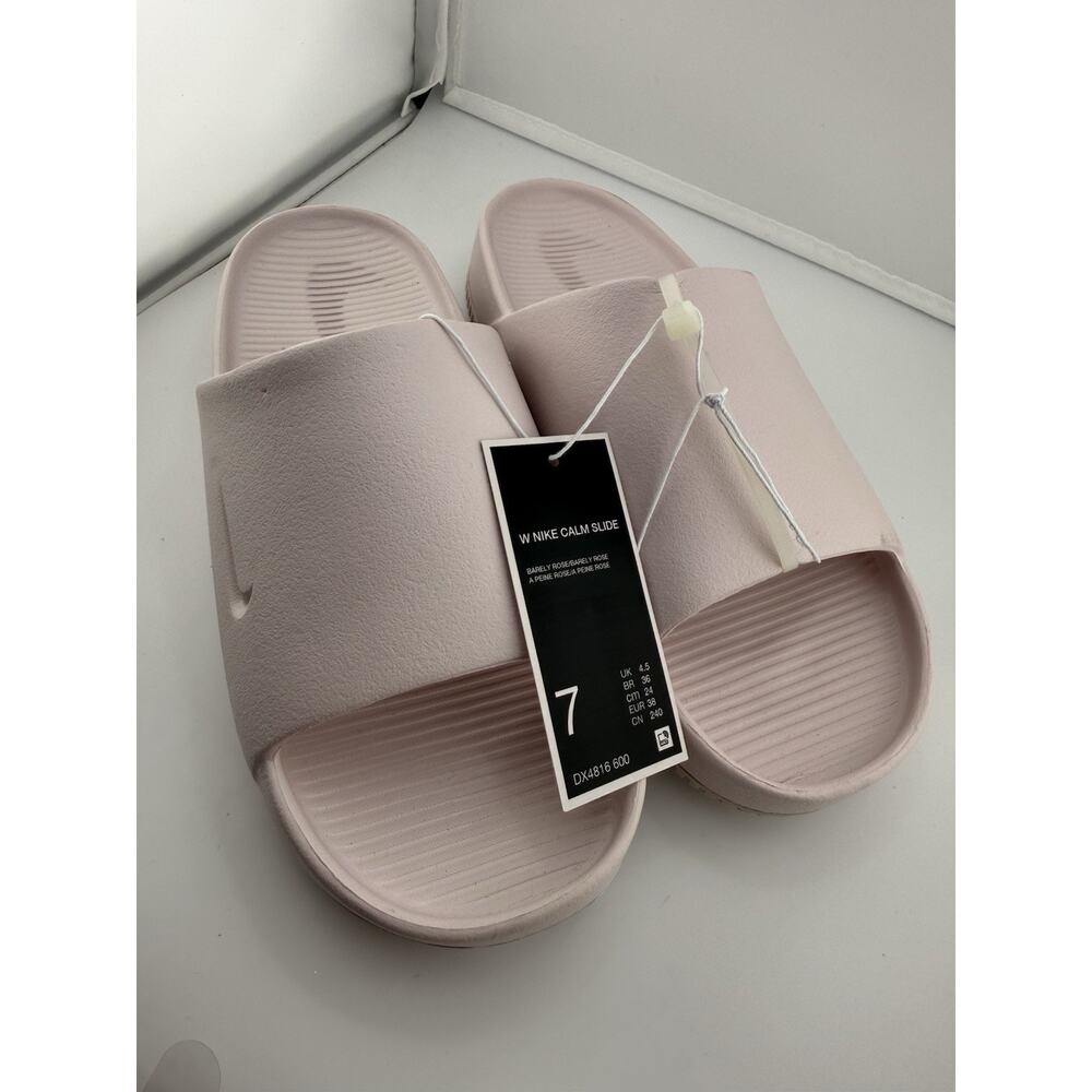NWT Women's Nike Calm Slide Sandals Slip On Barely Rose Size 7